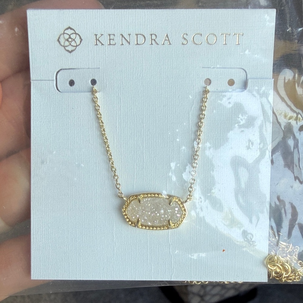 Kendra Scott Elisa Gold Iridescent Drusy Pendant Necklace - NWT